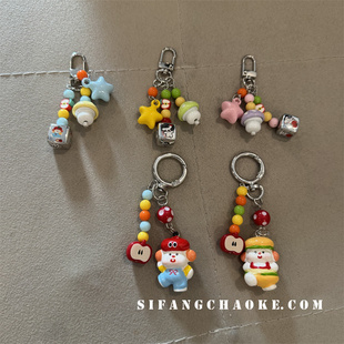 卡通苹果小人物卡通车钥匙扣手机壳挂件挂饰创意书包包包挂链