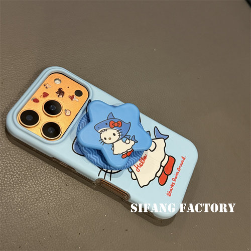 立秋新款二合一蓝色小卡通蝴蝶结实用iPhone17Promax手机壳15/15P/16Pm套创意