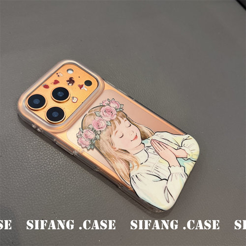 佛系女孩马卡龙系透色适用iPhone17Pro磨砂透明手机壳17/17P/16/16Promax套个性