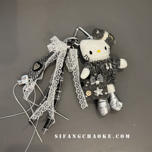 珍珠毛绒针织线毛绒车钥匙扣手机壳挂件包包挂绳耳机套挂饰