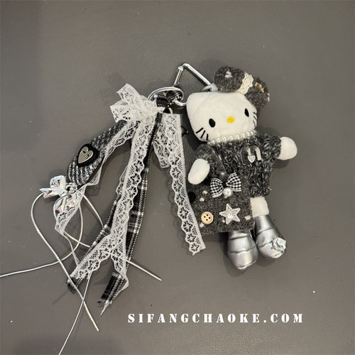 珍珠毛绒针织线毛绒车钥匙扣手机壳挂件包包挂绳耳机套挂饰