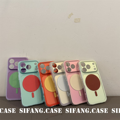 磁吸简约电镀大视窗少女心适用iPhone17ProMax手机壳16/16Pro套17/17P壳百搭