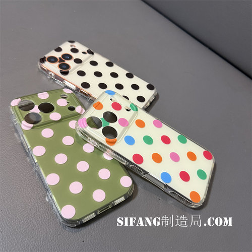 彩色透色波点夏季新款纯色适用iPhone15Promax手机壳17/17Pm套个性16/16Pro百搭