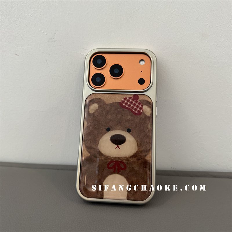 小熊红色帽子蝴蝶结适用iPhone17ProMax手机壳15/14/14Pm套15Pro壳简约