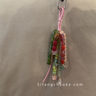 满愿种子风吹半夏串珠汽车挂件少女心创意小众包包挂件挂饰车