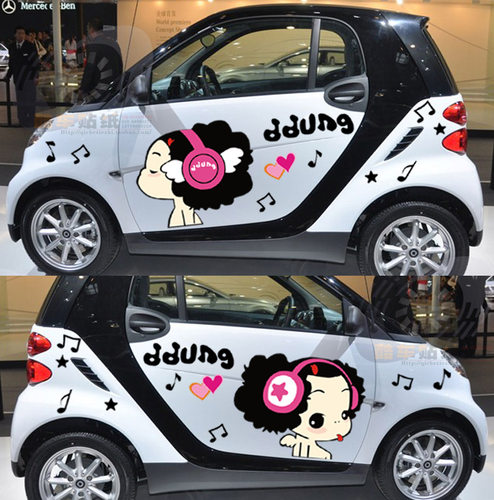 新能源电动汽车贴纸mini车身贴