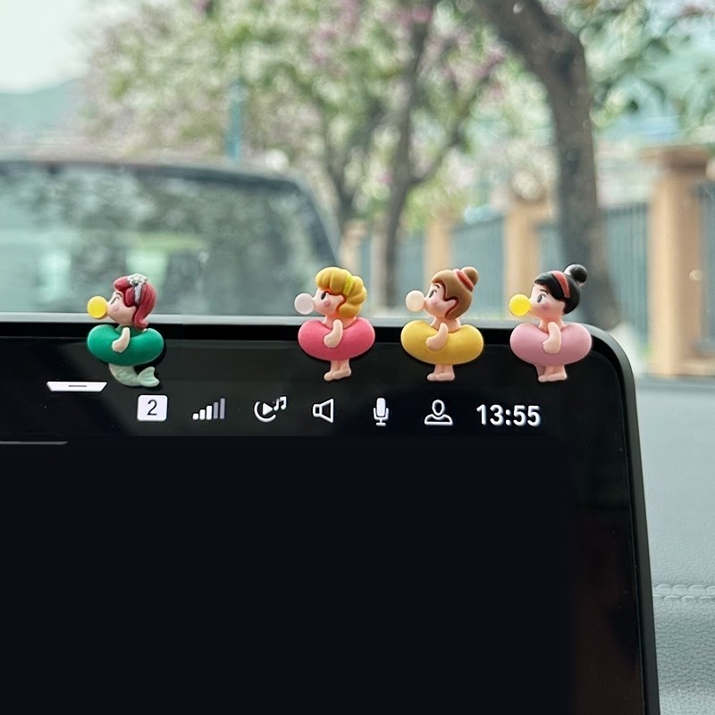 网红泡泡女孩汽车电动车后视镜装饰改装造摆件显示屏中控台配饰贴