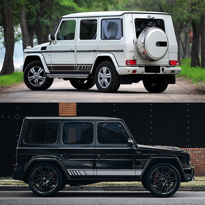 适用于奔驰G级G63ANG车贴W463车身拉花大G500侧裙贴纸G350G55改装