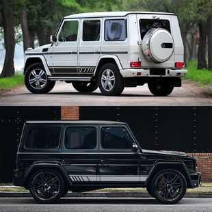 适用于奔驰G级G63ANG车贴W463车身拉花大G500侧裙贴纸G350G55改装