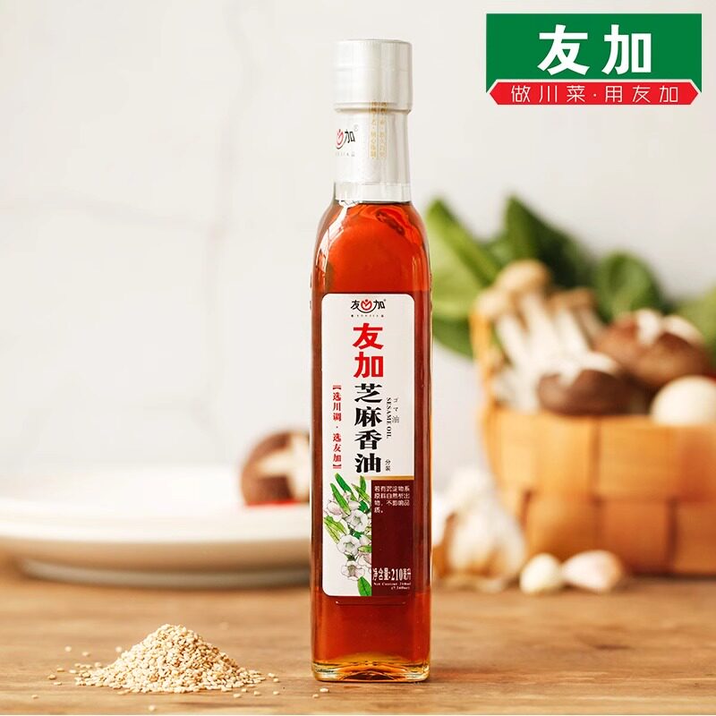 友加芝麻香油210ml 芝麻拌菜拌面米线纯芝麻香油火锅蘸料食品美食
