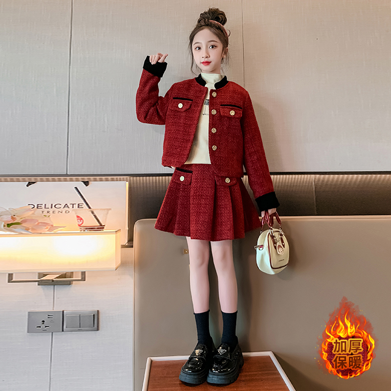 半咖小香风公主夹棉加厚连衣裙