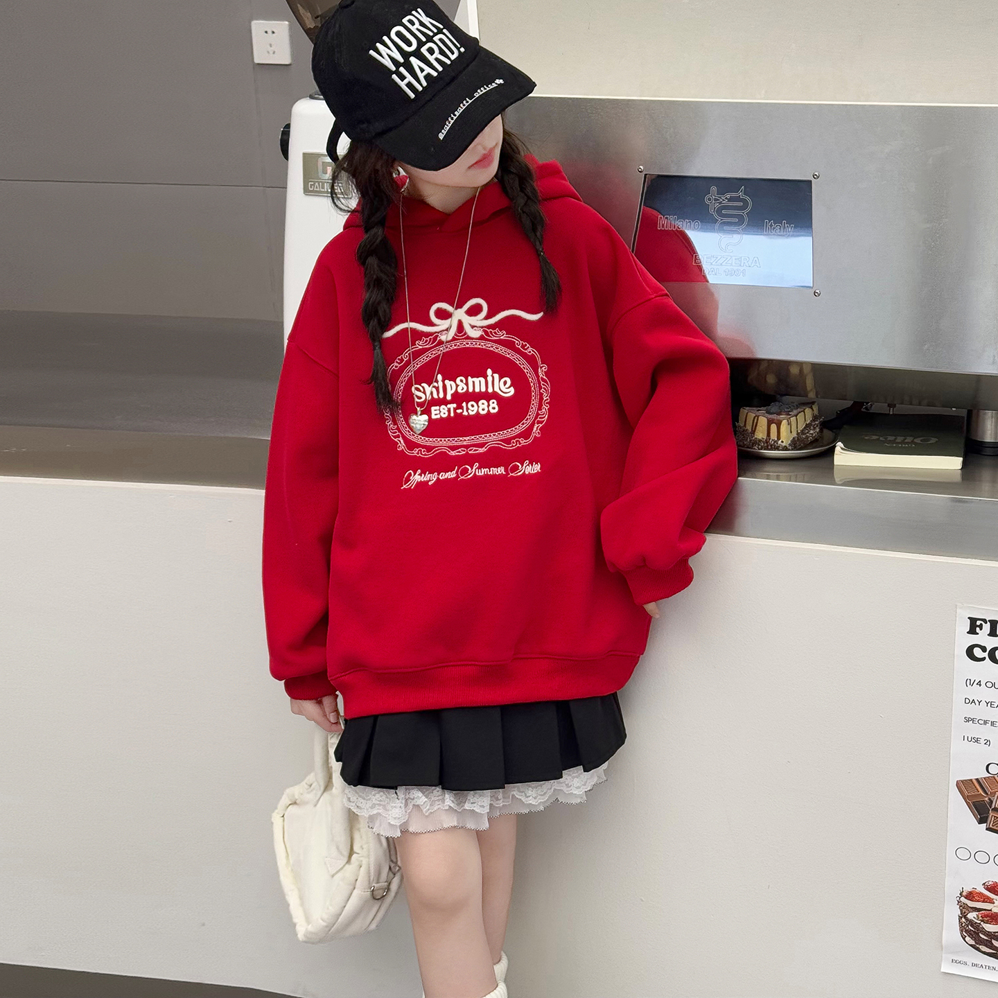 女童卫衣加绒上衣冬装新年拜年服