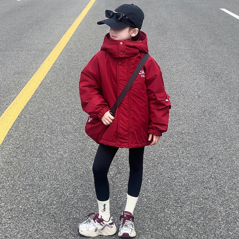 女童棉服夹棉加厚外套秋冬季上衣