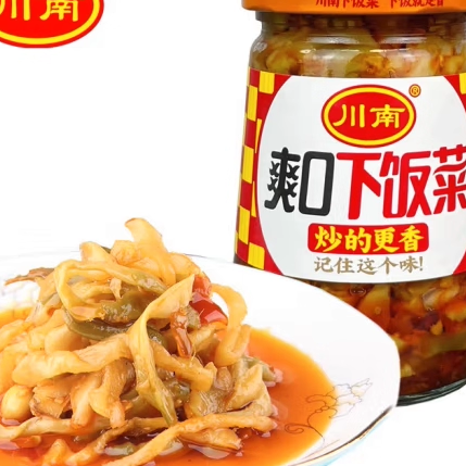 26/7/11临期川南下饭菜335g瓶吃饭拌面 夹馒头 榨菜酱菜 - 实物图