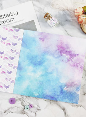 E003大牌CC手账素材纸本背景纸拼贴scarpbook机关手工纸 清新水彩