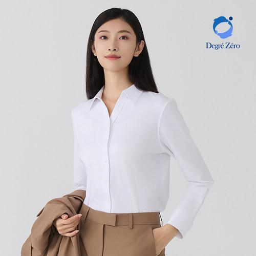 零度匹马棉天然免烫衬衫女长袖
