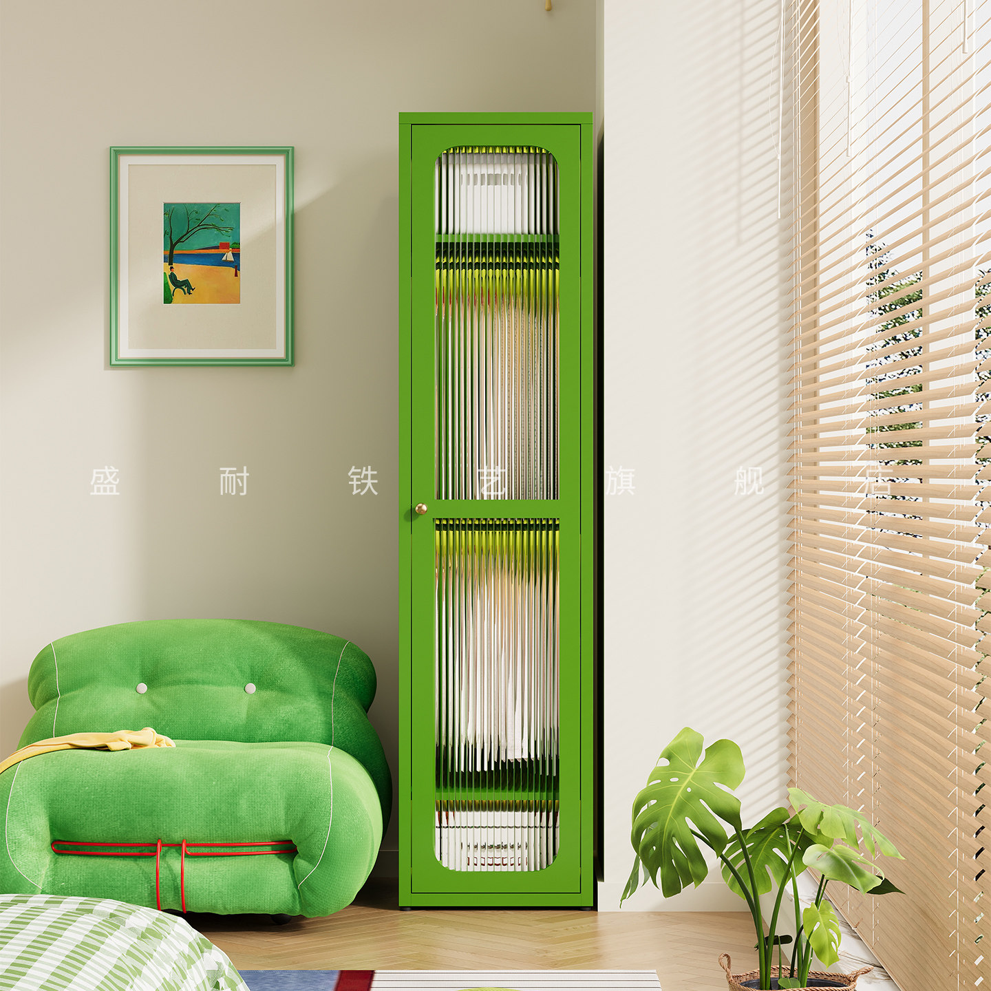 2026年新款金属衣柜小户型家用卧室儿童夹缝窄柜单人铁皮柜储物柜