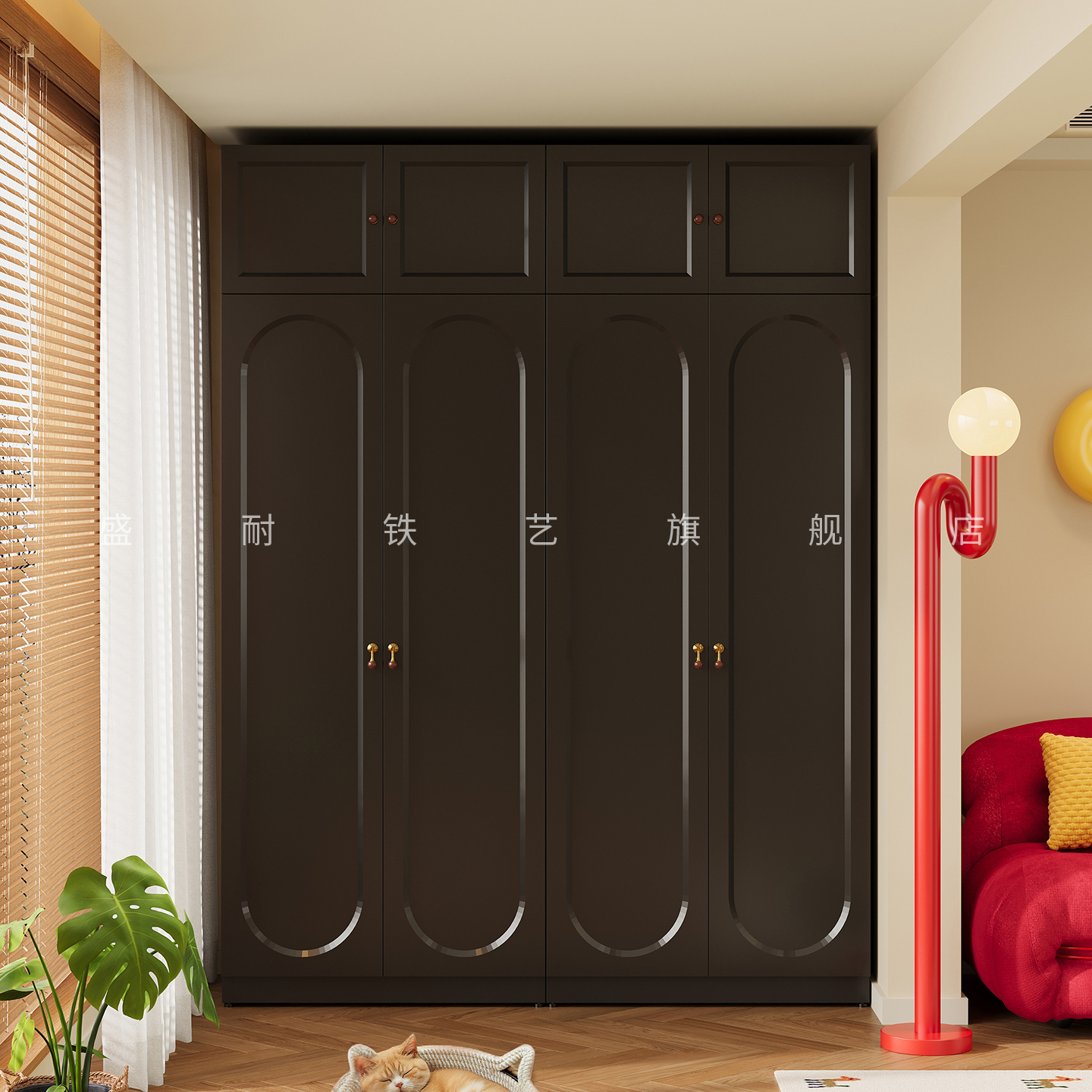 复古风钢制阳台衣柜防水防晒柜子