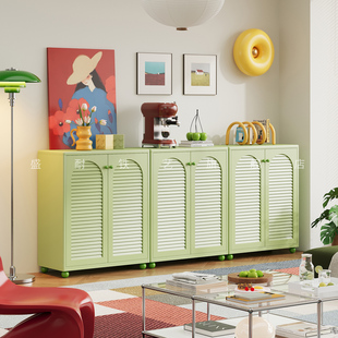 中古风客厅小型书柜储物柜一体靠墙落地式防尘钢制矮柜书架置物架