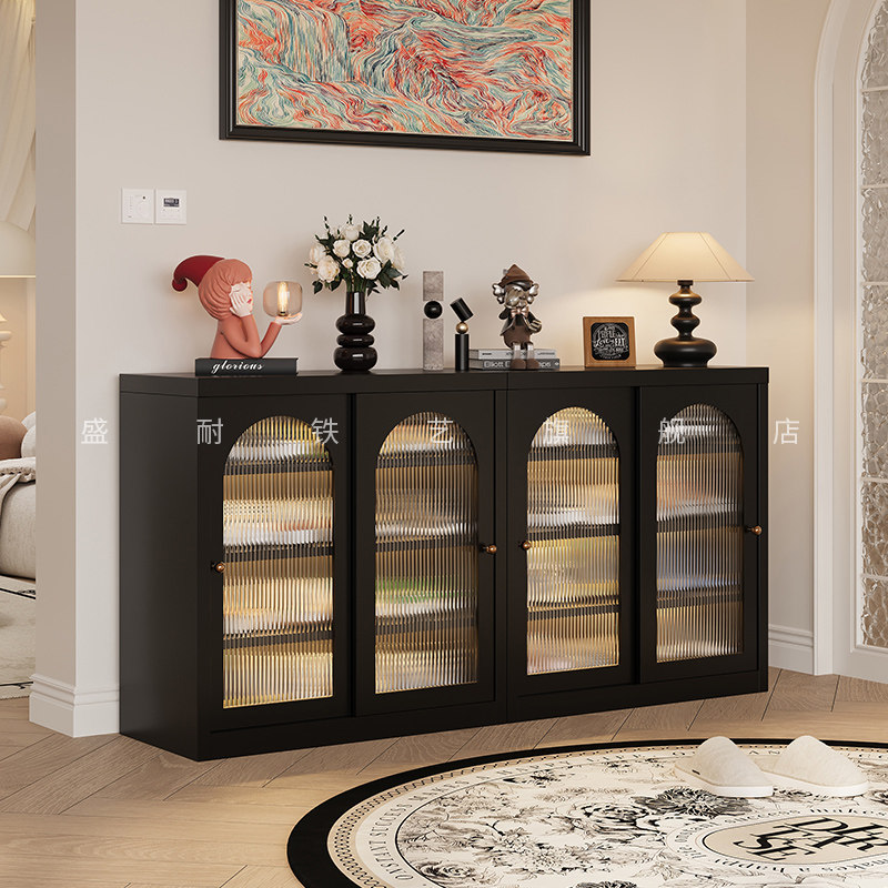 钢制鞋柜家用门口落地多层收纳入户玄关大容量推拉门金属防尘鞋架