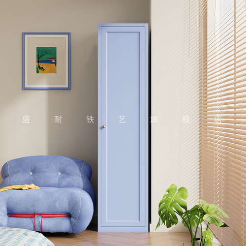 包豪斯风格金属衣柜窄铁皮储物柜