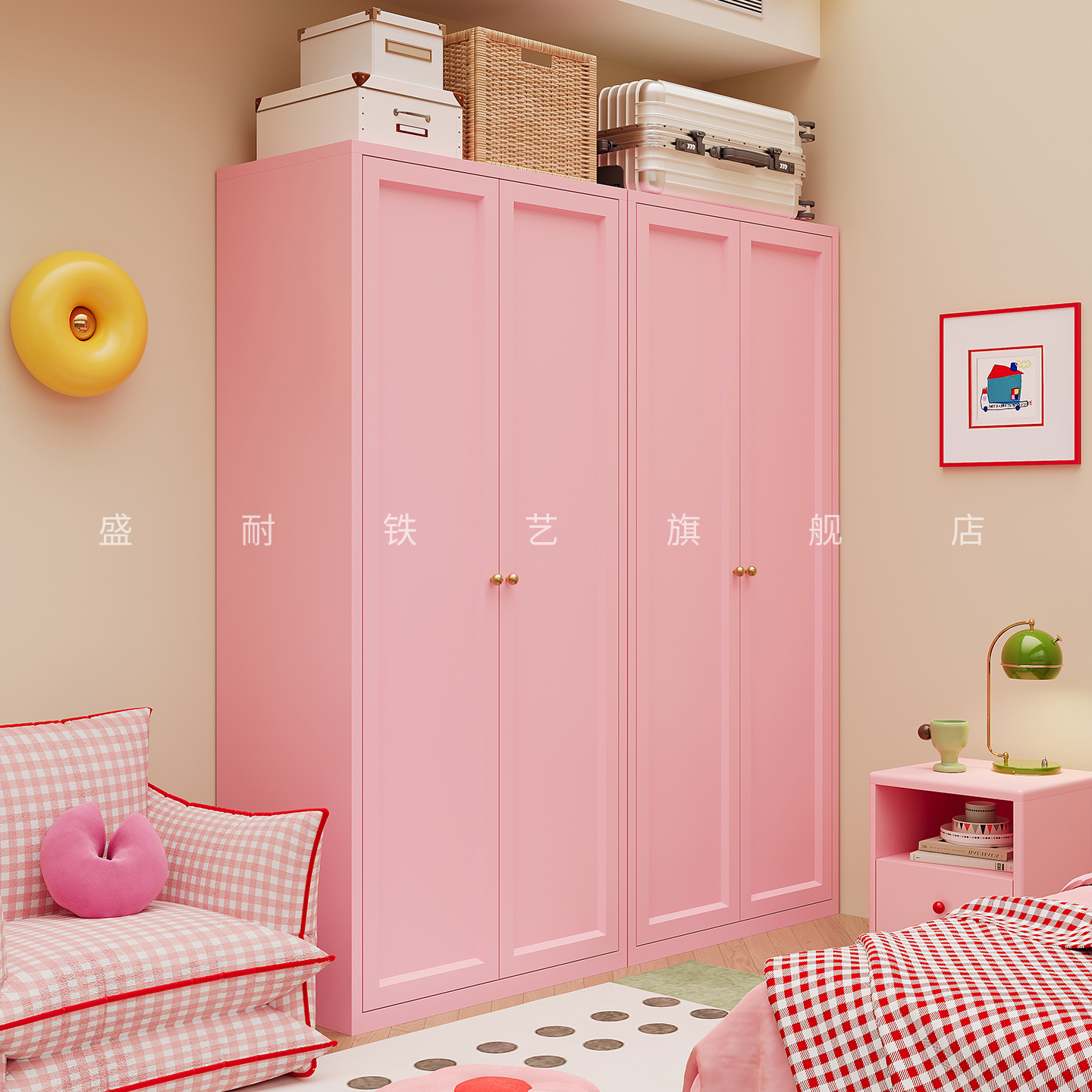盛耐金属家用衣柜卧室靠墙收纳柜
