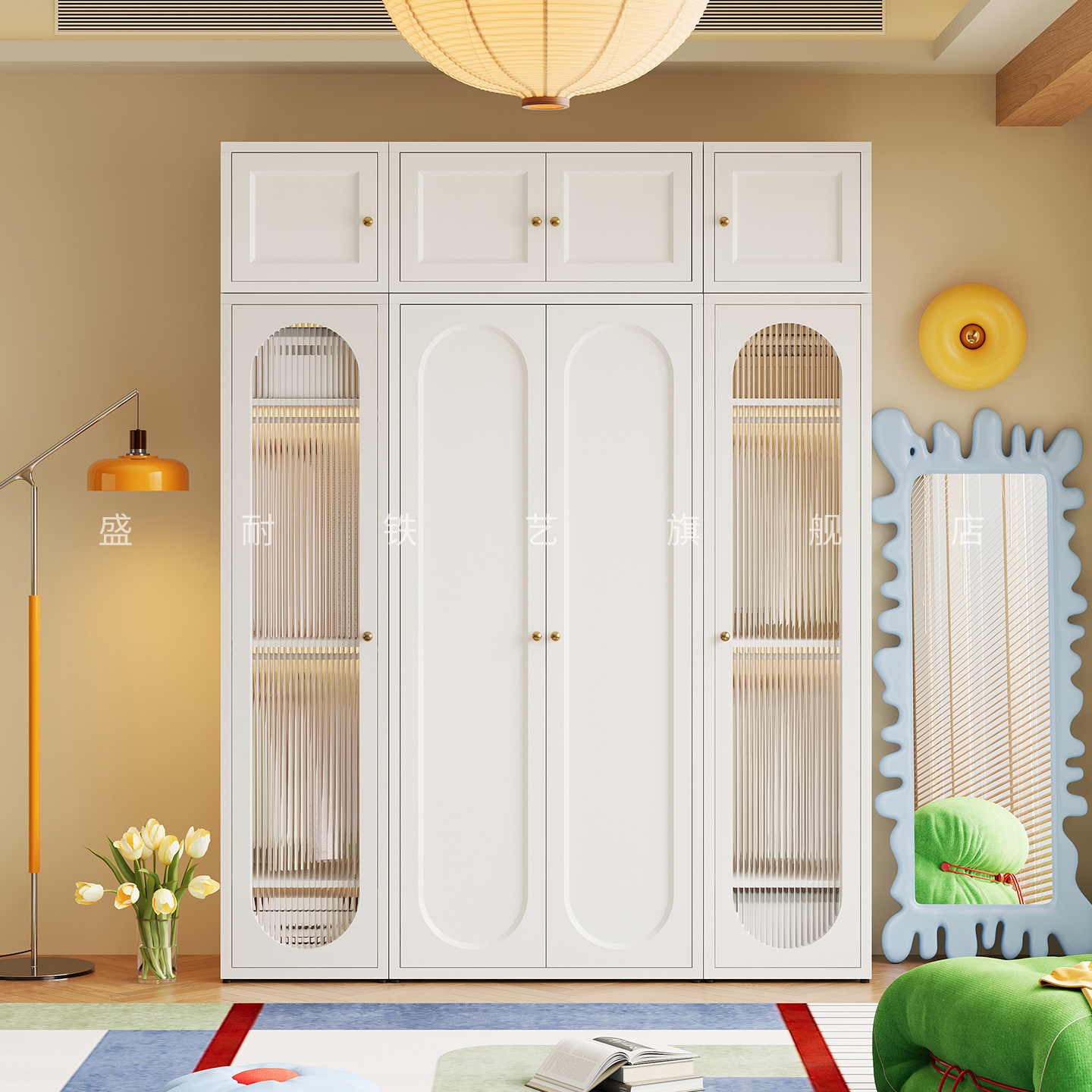 2.4米高衣柜组合家用卧室铁皮柜