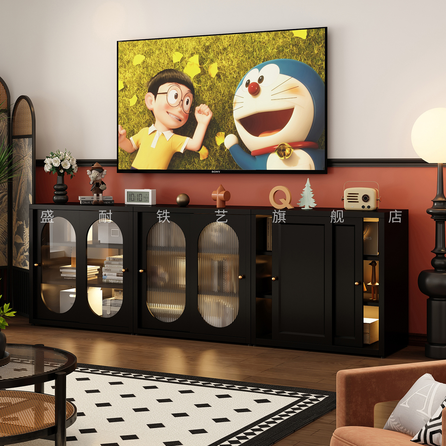 复古铁艺黑色自由组合柜