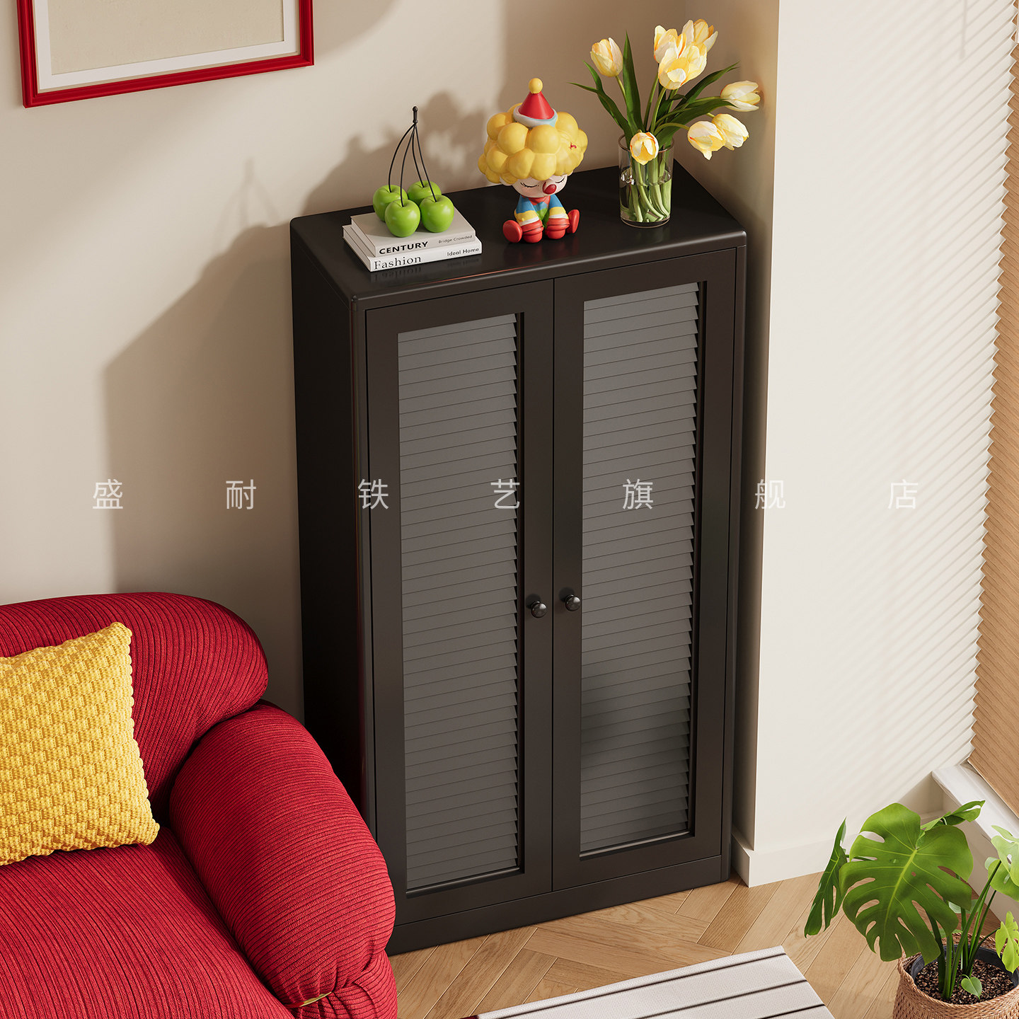 创意金属玻璃门书柜置物柜成品小户型家用客厅角落铁皮收纳储物柜,住宅家具,单个书柜,淘宝优惠券,粉丝福利购,淘宝优惠卷