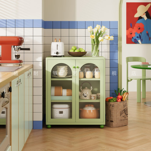 新型铁艺厨房置物柜小户型家用柜