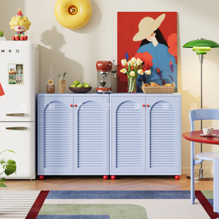 新型钢制餐边柜靠墙小户型金属边柜客厅储物柜咖啡柜墙边置物柜子