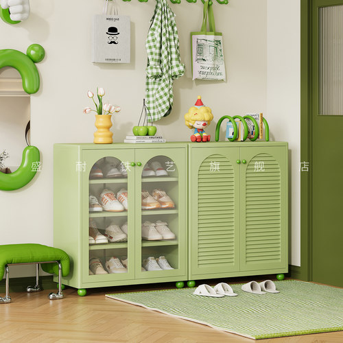 家用门外钢制鞋柜落地多层大容量