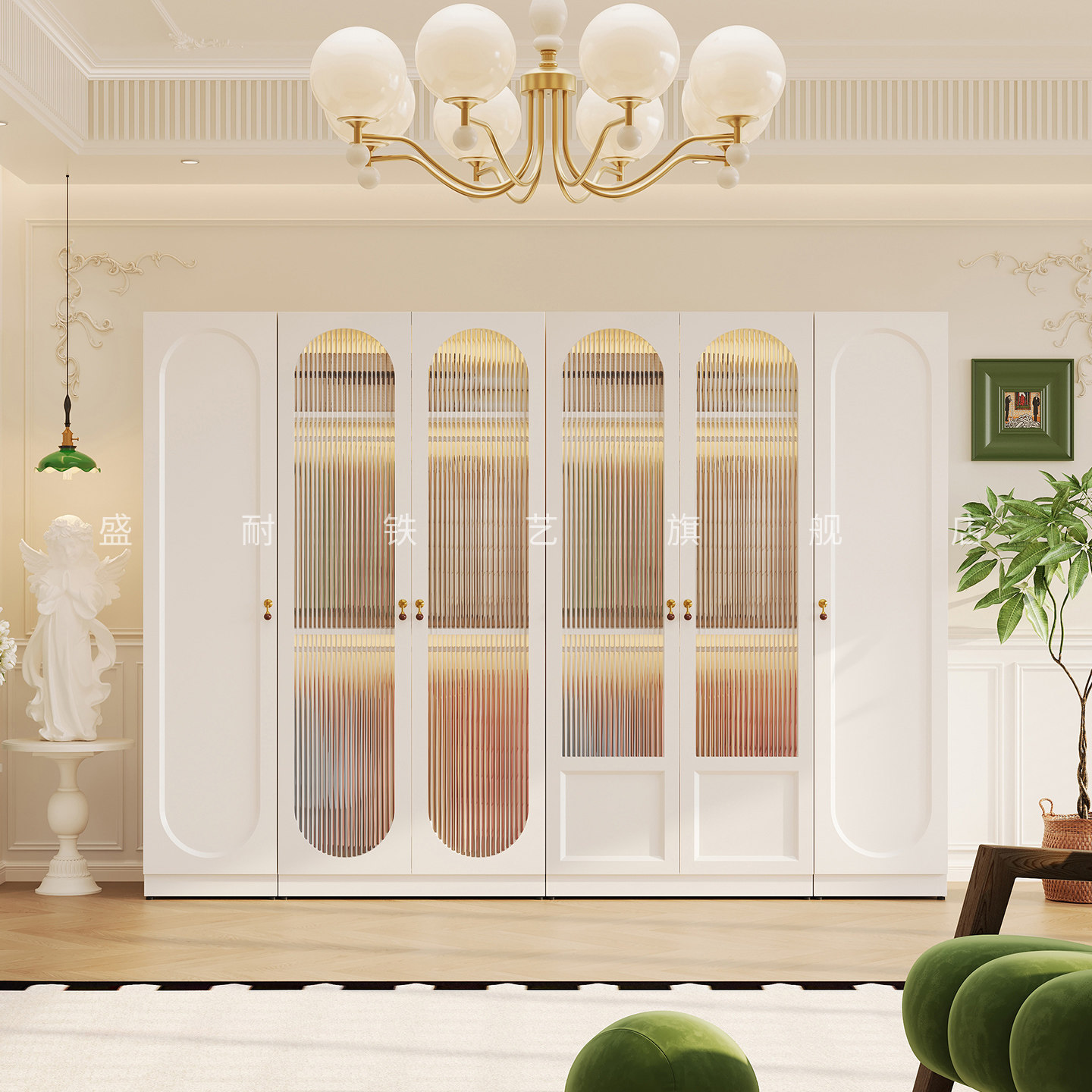 法式风钢制铁皮衣柜轻奢金属