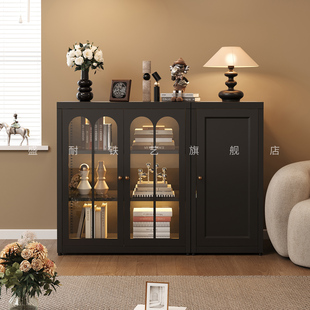 书架落地客厅铁艺防尘手办玩具收纳柜置物架储物家用儿童靠墙书柜