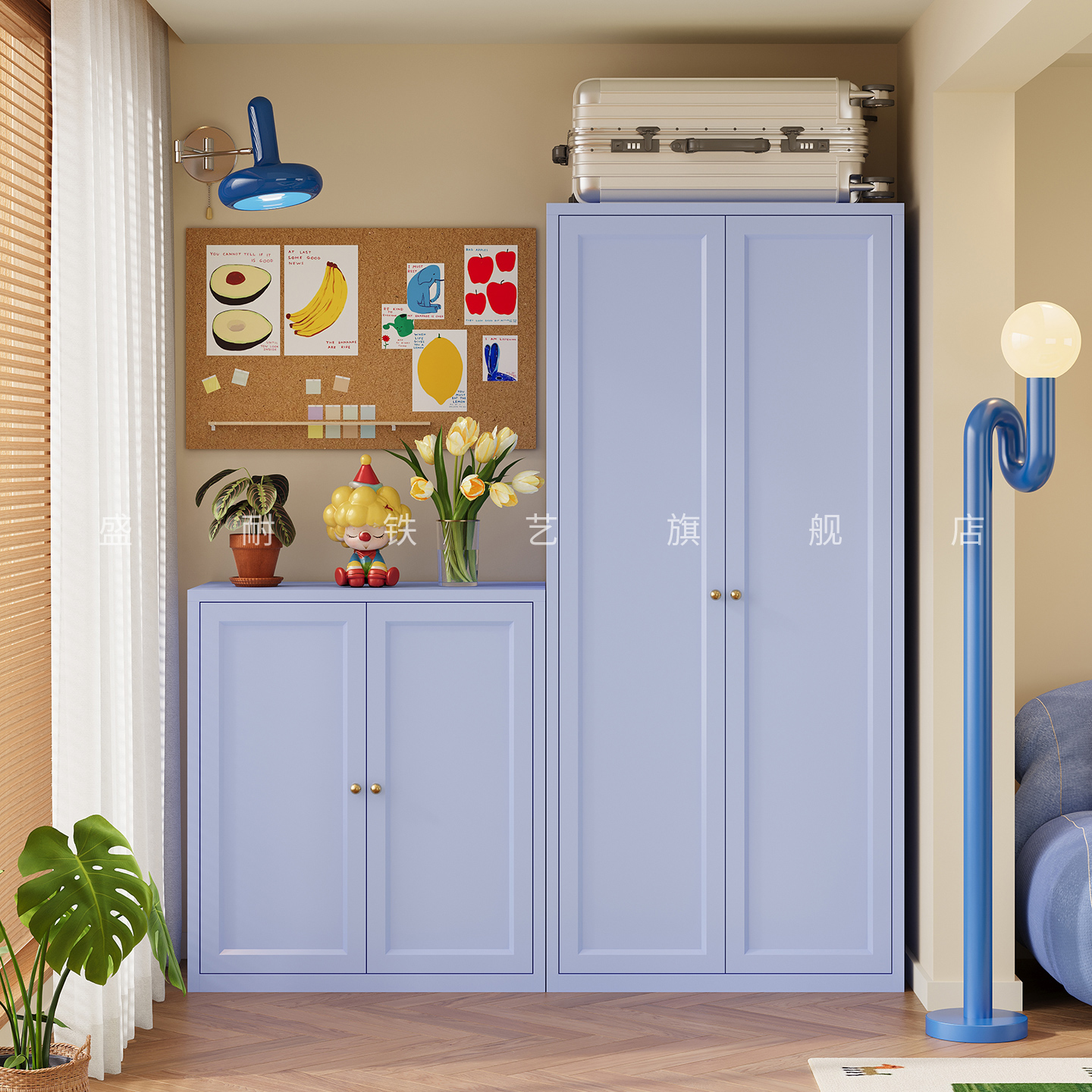 钢制家用阳台储物柜大容量杂物柜