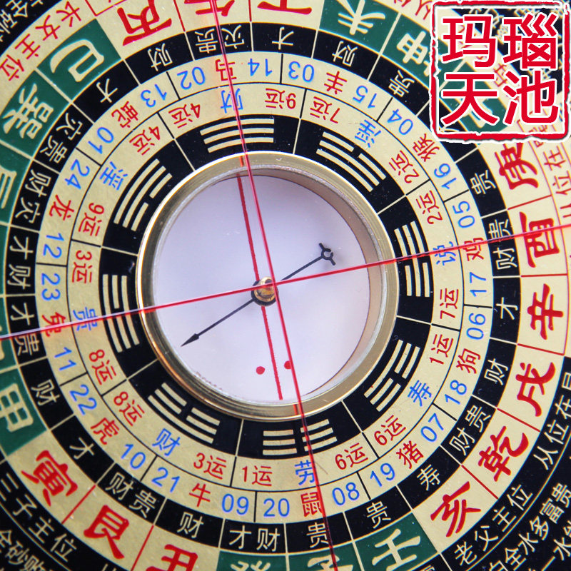 京聿堂黄铜金刚板罗盘手工罗经
