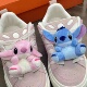 配饰鞋 适配粉蓝史迪仔可爱毛绒卡通鞋 帆布鞋 饰扣面包鞋 花挂件 扣装