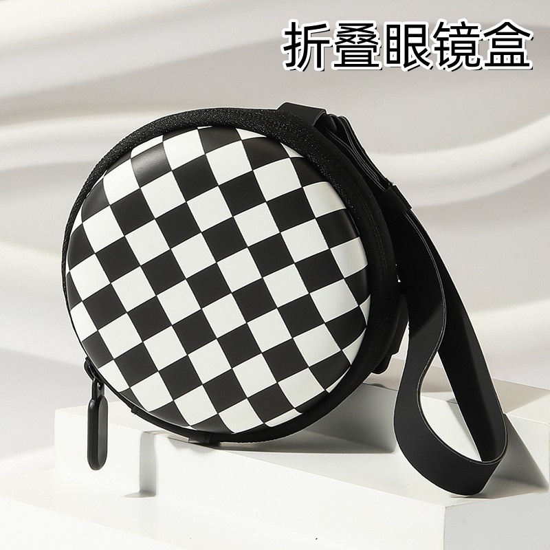 折叠眼镜盒圆形眼镜架便携拉链包
