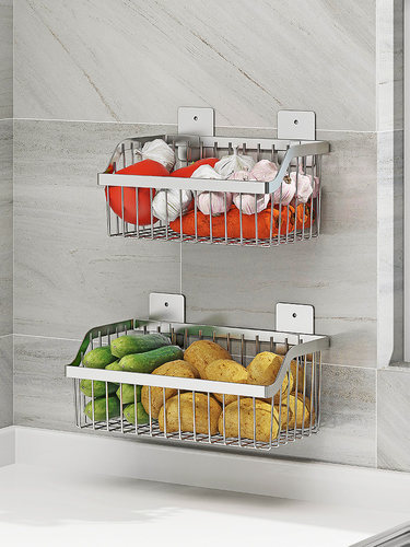 304不锈钢免打孔挂墙收纳