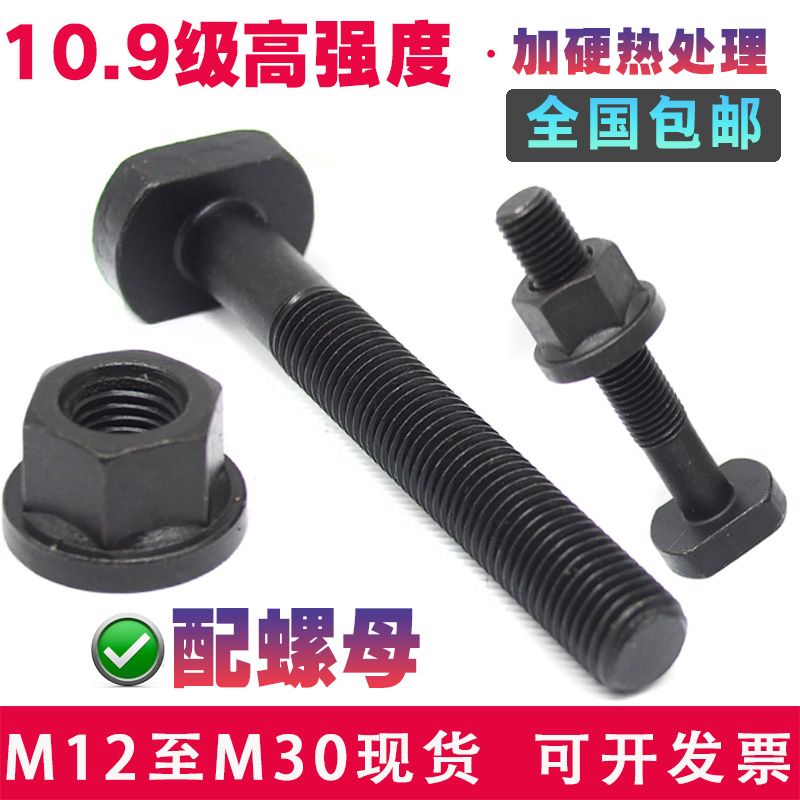 10.9級高強(qiáng)度T形T型螺絲螺桿桿螺栓T型槽壓板螺絲12M16M18M20M24