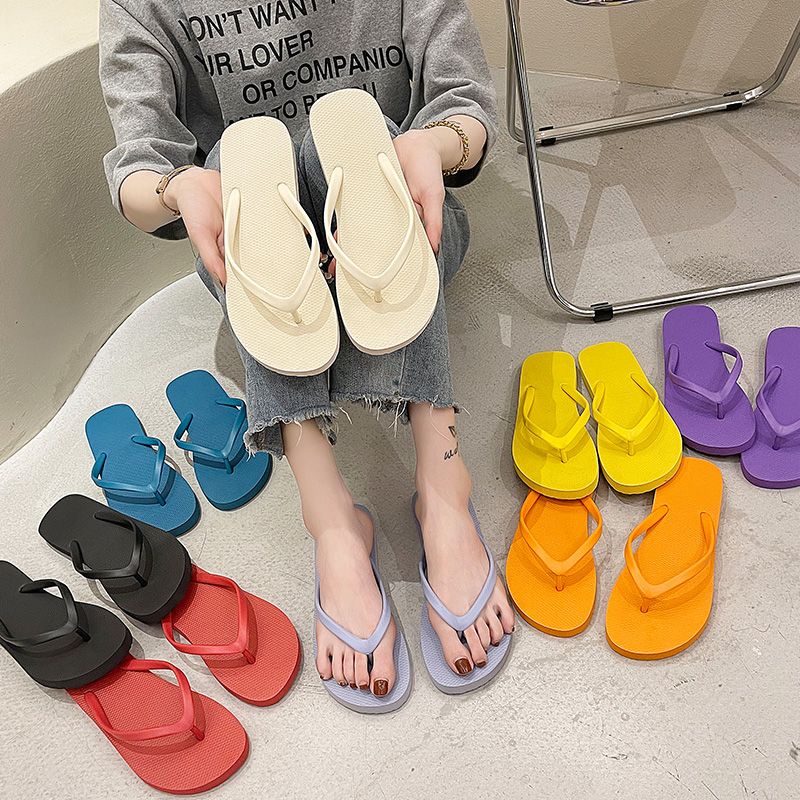 人字拖女防滑纯色2021夏外穿沙滩