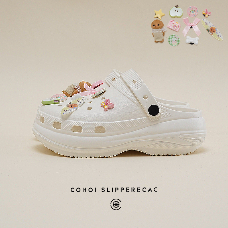 中跟小熊EVA材质洞洞鞋