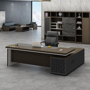 中伟老板桌新中式办公桌简约现代时尚主管桌板式大班台办经理桌16