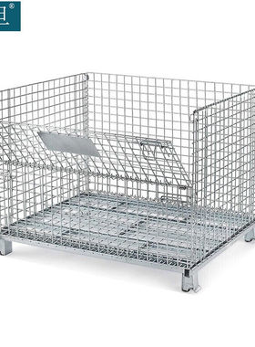知旦仓储笼LL1154钢铁货架折叠式物流台车带轮可移动150*100*100c