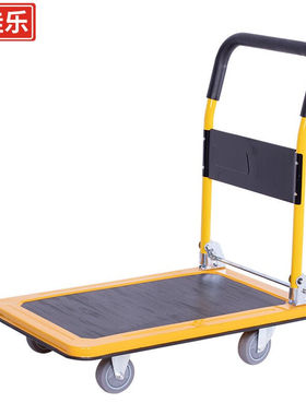 京佳乐手推车JE1508黄色轻钢60*90*90cm承重800斤5寸轻音轮