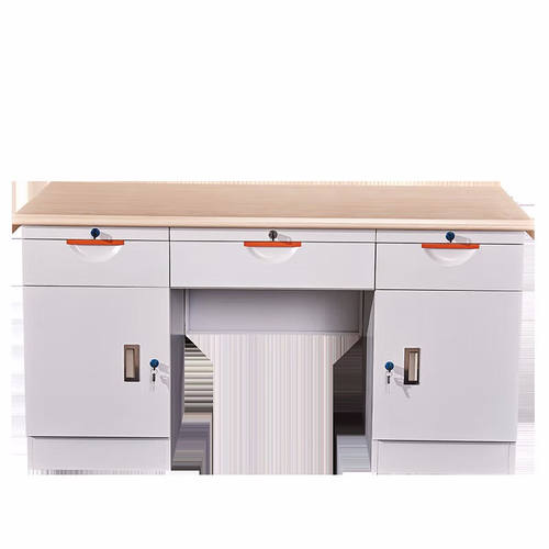 奕多美钢制办公桌1200*700*750三屉二门桌职员桌写字台带抽屉员工