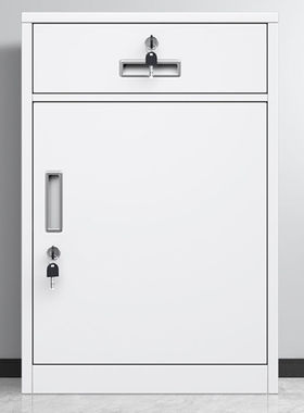 奕多美65高一抽一门白色款桌下文件柜资料存储柜工具收纳柜矮柜带