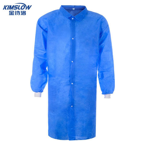 金诗洛KSL038一次性白大褂蓝大褂SMS无纺布大褂实验服防尘服食品