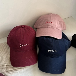 粉色灰色蓝色棒球帽软顶棉布鸭舌帽遮阳帽秋冬男女鸭舌帽防晒休闲