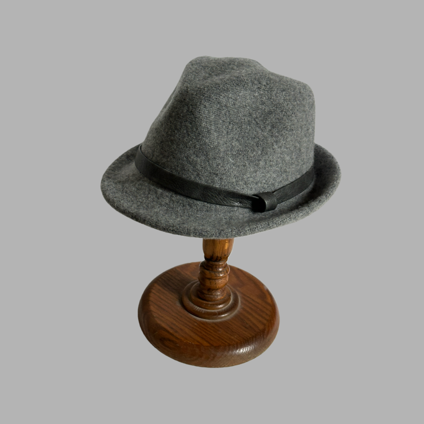 羊毛针织女士英伦风爵士帽复古皮边礼帽秋冬帽子逛街复古灰色保暖